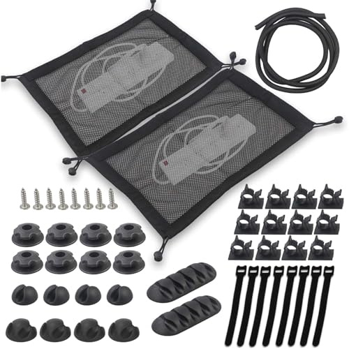 AIVORO 2 Stücke Kabelnetz Schreibtisch für Kabelmanagement, 40 x 30 cm Kabelmanagement Schreibtisch, Flexible Kabelkanäle, Ideal zum Verstecken von Kabeln (Schwarz)