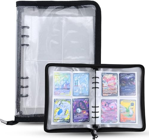 4-Pocket Trading Card Binder, 40 Pages Holding 320 Pockets, PVC Trading Card Album Card Folder Card Binder Holder Album for MTG, TCG, Pokemon Yu-Gi-Oh, Basketball Sports Cards, Game Cards