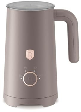 Berlinger hus elektrisk mjölkskummare 4-i-1, taupe-kollektion – mjölkskummare, varm chokladberedare, gräddskummare, för perfekt kaffe och desserter