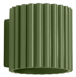 Sollux Lighting Vägglampa för inomhusbruk - Vägglampa i aluminium - 1 ljuskälla - LED-lampa - Olivgrön aura