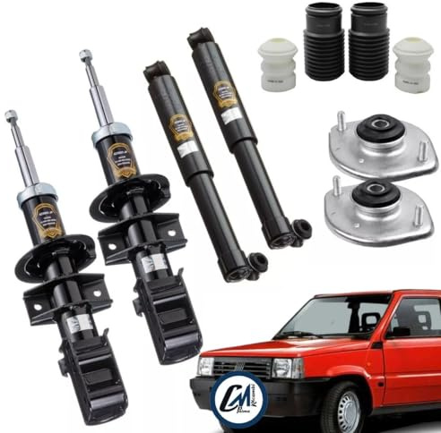 KIT 4 AMMORTIZZATORI + TAMPONI ANT + SUPPORTI ANT PER PANDA (141)