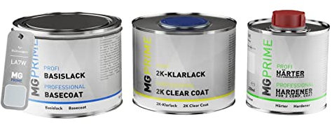 MG PRIME Autolack Set Dose spritzfertig für Volkswagen VW LA7W / A7W / 8E Reflexsilber Metallic/Brillant Silber Basislack + 2K Klarlack 1,25L