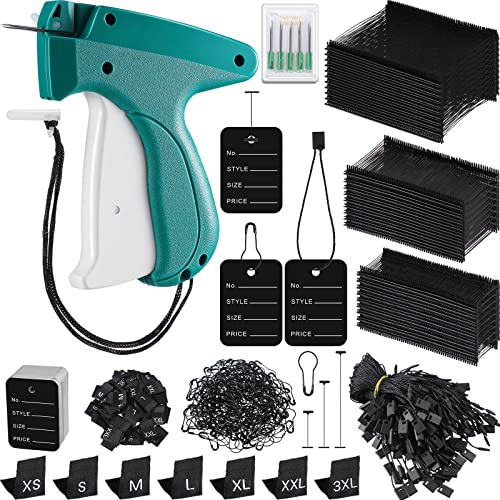 Chumia 3576 Pcs Tagging Guns for Clothes Labels Attacher Stitch Guns for Clothing with 3000 Barbs, 5 Needles and 100 Price Tags, Sewing Kit for Retail Stores, Garage Yard Sales(Black)