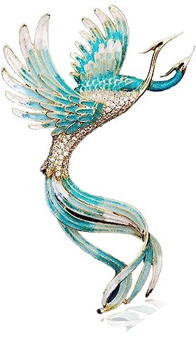 CCAIPU Broches pour Femmes, Broches Phoenix en Strass, Broches pour Vêtements et Accessoires, cadeaux d'amitié pour Femmes et Filles (Phoenix-Bleu-A)