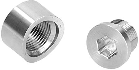 Raccordo a Innesto per Sonda Lambda, Dado Tappo Saldato, Accessorio Inox M18x1,5 per Scarichi, Collettori, Pluviali Personalizzati Dado