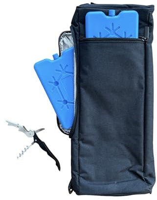 NOBLE SPORTS® Kühltasche klein | Picknicktasche | inkl. 2 Kühlakkus und Weinöffner/Kellnermesser | Kühltasche für 6 Dosen 0,33l oder 2 Weinflaschen | Ideal für Strand |Ausflüge | Picknick | Golf