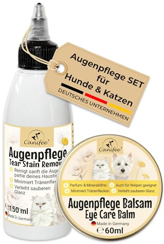 Canifee - Set Baume Anti-Taches et Détachant pour Larmes pour Chiens et Chats | Set Soins Oculaires pour Chiens et Chats Hygiène et Santé du Chien et Chat Nettoyant Yeux Chien et Chat