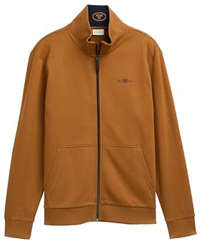 Tom Tailor Sweatjacka för män med ståkrage, 25985 – Djup konjak, M