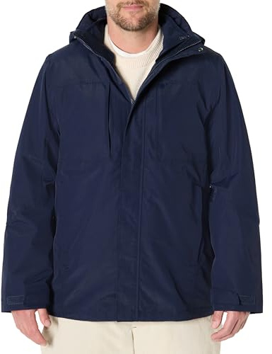 Amazon Essentials Men's Water Resistant 3 in 1 Snow Jacket, Navy, X-Large