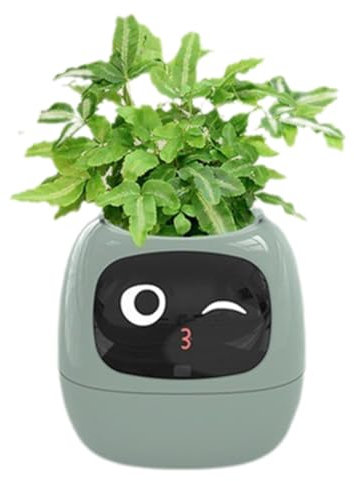 Cpolebev Ivy Smart Planter,USB Rechargeable Indoor Small Flower Pot for Indoor Decoration Make Raising Plant Easy and Fun Green