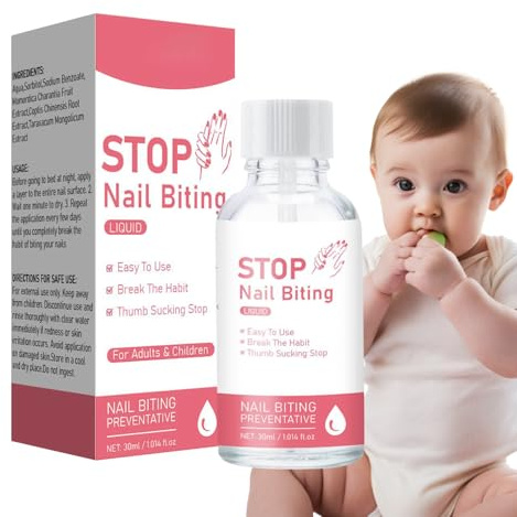 Barniz antimordeduras de uñas para niños – práctico esmalte de uñas para el dedo | Tintura fortalecedora sin morder para destete del pulgar para bebés, niños pequeños y adultos