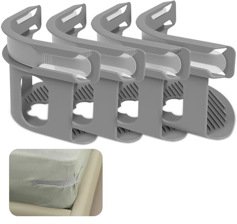 flintronic 4 PCS Clip di Fissaggio per Lenzuolo, con Strisce di Bloccaggio, Materasso Angoli Antiscivolo per Lenzuolo, per di Fissaggio Angoli Lenzuola Mantieni I Fogli Fermi E Stretti