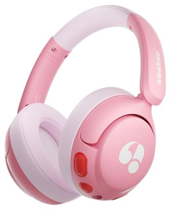 awatrue Bluetooth Kopfhörer Kinder, 85dBA Kinderkopfhörer mit Mikrofon, 75 Std Spielzeit, Bluetooth 5.4 mit Aux Kabel, Kabellose Over Ear Kinder Kopfhörer für Schule/Reise (Rosa)