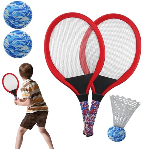 Raqueta de bádminton para niños - Actividad al aire libre, juego de ocio | Kit de bádminton con raqueta ligera y voladora, 1 par ideal para niñas, padres, niños, jardín, parque de atracciones