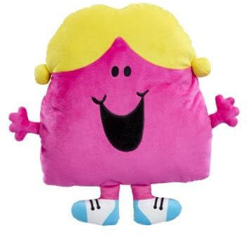 Rainbow Designs Little Miss Chatterbox Pink Cushion - Classic Mr. Men Character Cushions - Colourful Super-Soft Decorative Cushion for Children's Bedrooms, Living Rooms and Playroom