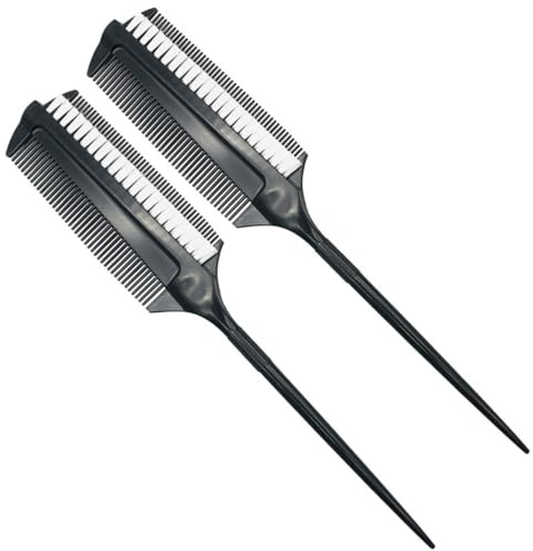 VICASKY Brocha Tinte Pelo 2 Peines de Peluquería de Doble Cara para Aplicar Tinte Cabello, Accesorios Cabello de Plástico para Salón Profesional