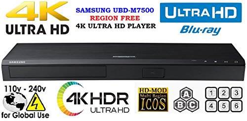 Samsung UBD-M7500 Blu-Ray Player - 7.1 Channels, Black, DVD Compatible, MKV/WMV Support, DTS