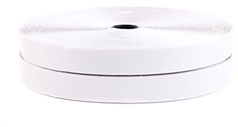 TUKA Bandas Autoadhesivas de Gancho y Bucle, 25m x 20mm, Rollo de Cinta Adhesiva, Blanco, TKB5008