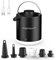 Homdat Elektrische Luftpumpe, Tragbare Akku Luftpumpe mit Lampe, Mini Luftpumpe Luftmatratze für Pool Schwimmring Camping Schlauchboot, 3 in 1 Inflate & Deflate Pumpe Elektrisch mit USB, 5 Düsen