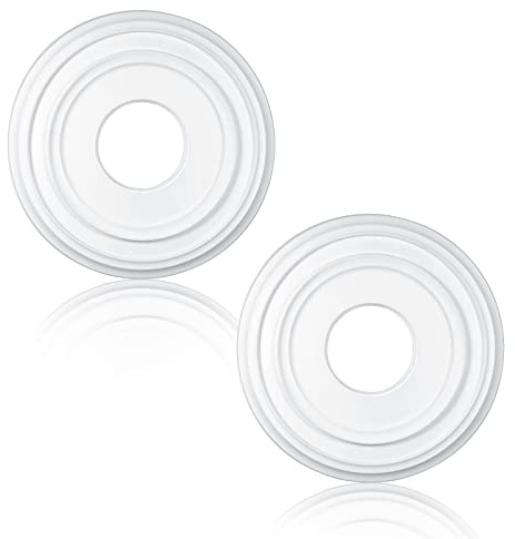 Cunno 2 Pieces Lighting PU Ceiling Medallion Ceiling Fan Cover Plate Medallion for Home Light Fixtures Trim, 12 Inch Od x 3.5 Inch ID(White)