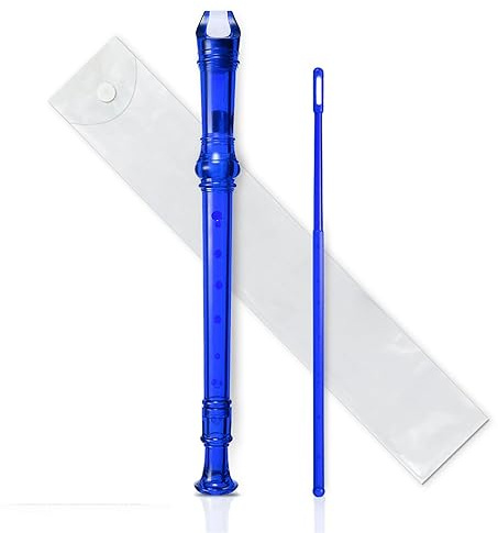 skola blockflöjt Flerfärgad 8 Hål Lång Flöjtinstrument För Musikalisk Sopran Plastblockflöjt Populär (Color : Blue)