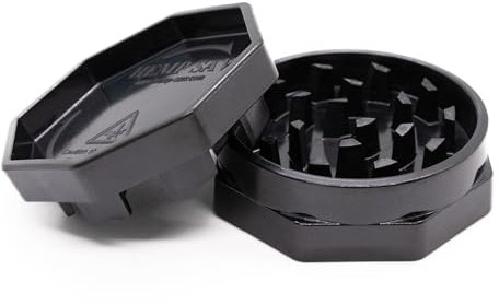 HEMP SAW® - Grinder, Kräutermühle, Spülmaschinenfest, neuartige Schneidgeometrie (Schwarz)