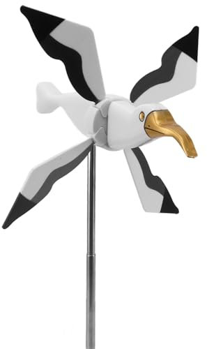 Cyrank Moulin à Vent pour Oiseaux, Moulin à Vent, Girouette, Ornement De Jardin, Girouette Petite Décoration en Métal Peinte à La Main pour Décorations De Cour Extérieure
