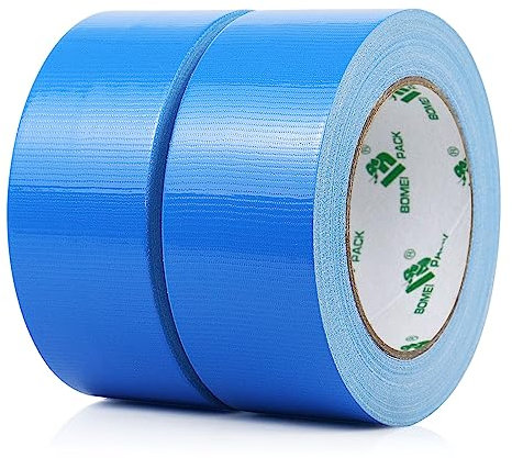 BOMEI PACK Nastro Adesivo Americano, Nastro telato rinforzato per riparazioni o decorazioni, Nastro americano impermeabile per tubature, scarichi e condotti, rotolo 2Pz 50mm x 30yards giallo (BLU)
