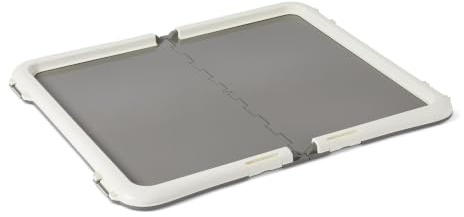 Amazon Basics, Supporto per Tappetini Igienici da Addestramento per Cani, con Chiusure di Sicurezza, Extra Spesso e Antiscivolo, in Plastica Riciclata, 71,1cm x 86,4cm, L, Colore Bianco e Antracite