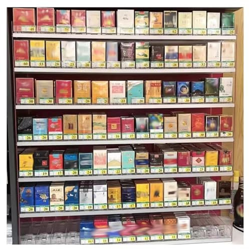 VDLLQYN Zigaretten-Organizer-Halter, Ladenvitrinenständer, Supermarkt-Thekenregale, an der Wand montierter Verkaufsständer aus klarem Acrylglas(73.5x28.4x69cm)