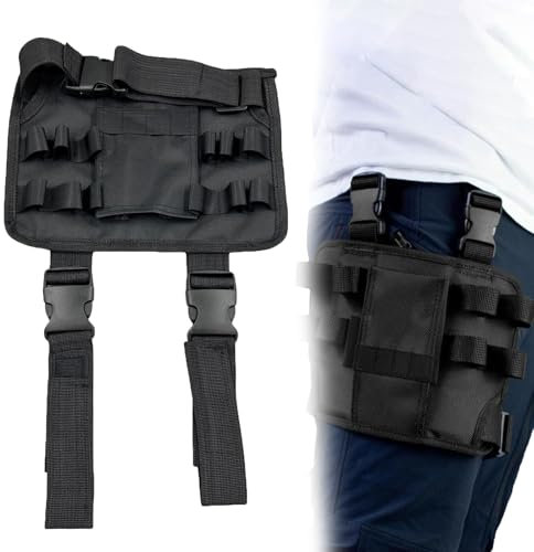ZYEKIU Ceinture Porte Outil, Ceintures Outils Hommes, Porte Outils Ceintures Portable, Sac à Outils pour Jambe, Ceinture Porte Outils Polyvalent pour Rangement pour Tournevis, Clés et Rubans à Mesurer