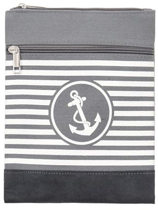 Leoberg Crossbag Tasche in verschiedenen Farben und Designs - Schultertasche aus Baumwolle in 302168-Grau-5