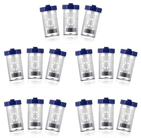 Remingtape 15 Pieces Hydrogen Peroxide Contact Lens Case Cleaner, Eye Scleral Contact Lens Stiff Clip Washer Machine, Portable