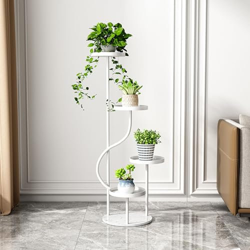 Moderno soporte de metal para macetas, estante de exhibición de macetas de interior para jarrones y decoración, elegante soporte para plantas escalonadas, columnas decorativas para el hogar y la