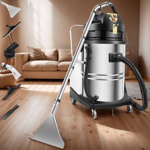 DHMYDPDZ Lavatappeti Portatile,Lavatappeti 60L/20L,estrattore per tappeti 2 in 1,aspirapolvere con estrattore, estrattore per tappeti per Pulizia dell'auto,lavapavimenti Professionale in Acciaio Inox