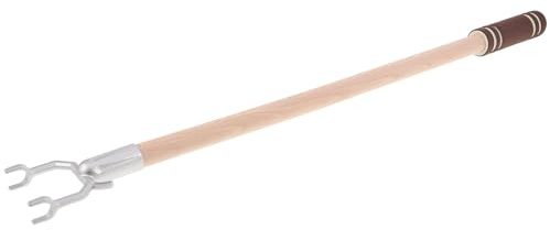 POPETPOP Asta Porta Abiti in Legno di Faggio 058 M Color Argento Lunare Bastone Appendiabiti in Acciaio Resistente alle Intemperie Palo di Supporto per Asciugatura Abiti Interno ed