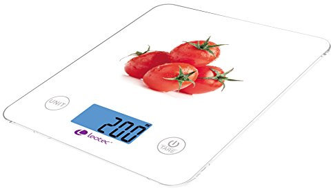 Leotec LEBBT04W Báscula de Cocina, Cristal, Blanco