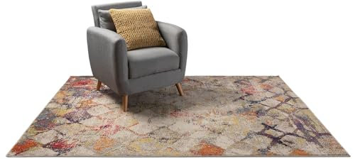 benuta Nest Vintage Teppich Casa - Beige/Mehrfarbig 200x290 cm - Teppich für Wohnzimmer, Schlafzimmer und Flur - Pflegeleicht - Fußbodenheizung Geeignet