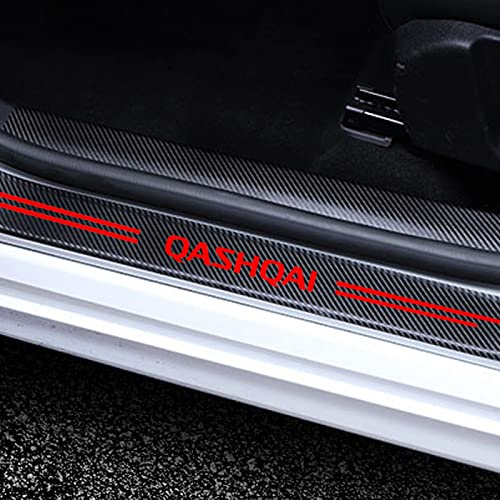 JYMLOV Pegatinas Protective de Umbral de Puerta, para NIS-San Qashqai J10 J11 J12 2009-2021, 4 Piezas Antiarañ Desgaste Decorativo Accesorios Protector Pegatinas,Red