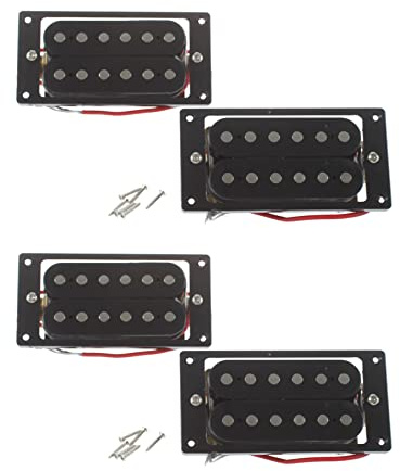 ZIUTPDAX 4 st (2 set) svart Humbucker dubbel spole elgitarr pickups + ramskruv