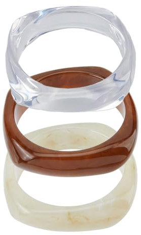 UNICRAFTALE 3 Stil Diameter 6.8cm Acrylharz Armreif Retro Breites Geometrisches Armband Modisches Klobiges Wickelarmband Buntes Unregelmäßiges Armband Transparentes Quadratisches Armbands