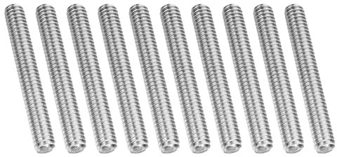 PATIKIL UNC 1/4-20 Varilla Roscada Completamente de Acero Inoxidable 304 10 Piezas 2 L Tornillo Roscado Largo Rosca Derecha Pernos Prisioneros para Abrazaderas Colgadores