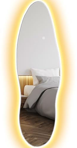 HOMCOM Espejo de Cuerpo Entero con LED sin Marco 120x40 cm Transparente