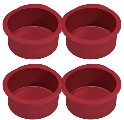 Stampo in silicone rotondo, antiaderente, piccolo, 10 cm/15 cm/20 cm, flessibile, senza BPA, in silicone, per torte, pizza, formaggio, torte al cioccolato (10 cm/4 pezzi)