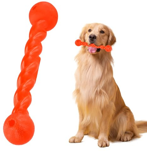 Nivofu Bastoncino per La Pulizia dei Denti in Gomma Resistente, Pulizia dentale del Cane, Giocattolo da Masticare Interattivo per Cani, Gioco Cani per cani di Taglia Grande e Medio (Rosso)