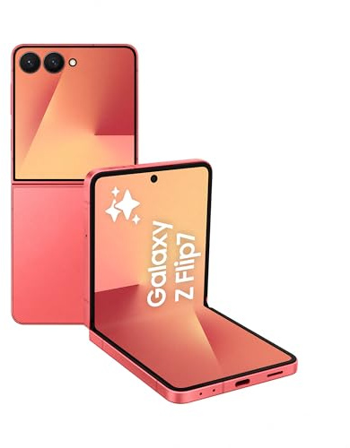 Samsung Galaxy Z Flip7 512GB - Móvil con IA, Diseño Plegable, Pantalla Amplia, Cámara Selfie 50MP, Procesador 3nm, Memoria 12GB, Rojo Coral, Garantía 3 Años + 1 año Extra (Versión Española)