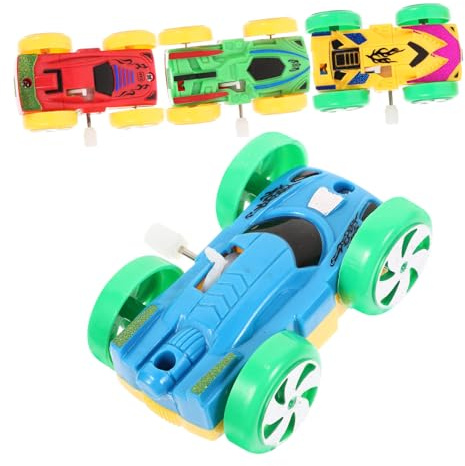 HONITANO Juguetes De Cuerda para Coches Doble Cara para Niños, Tamaño Pequeño, Mecánica De Relojería, Seguros y Prácticos, Interacción Infantil y Juego Educativo, Set De 4 Piezas Color Aleatorio