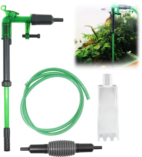 NIRJIK Limpiafondos Sifonador Acuario, Sifon Acuario Multifuncional, Aspiradores de Fondo para Acuarios con Manguera y Bomba, Limpiador Manual de Peces, Filtro de Arena para Cambio de Agua y Limpieza