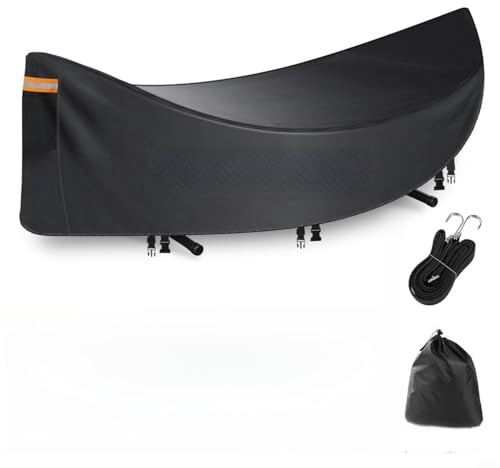 Housse de protection imperméable pour hamac d'extérieur en tissu Oxford, résistante aux intempéries avec design coupe-vent et ourlet élastique, housse de protection UV pour 370 x 140 x 93 cm (noir