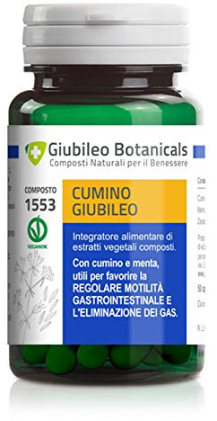 Integratore 100% naturale con CUMINO E MENTA - favorisce la regolare eliminazione dei gas. - 50 capsule